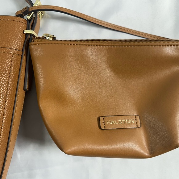 Halston Brown Leather Bucket Bag - Picture 2 of 11